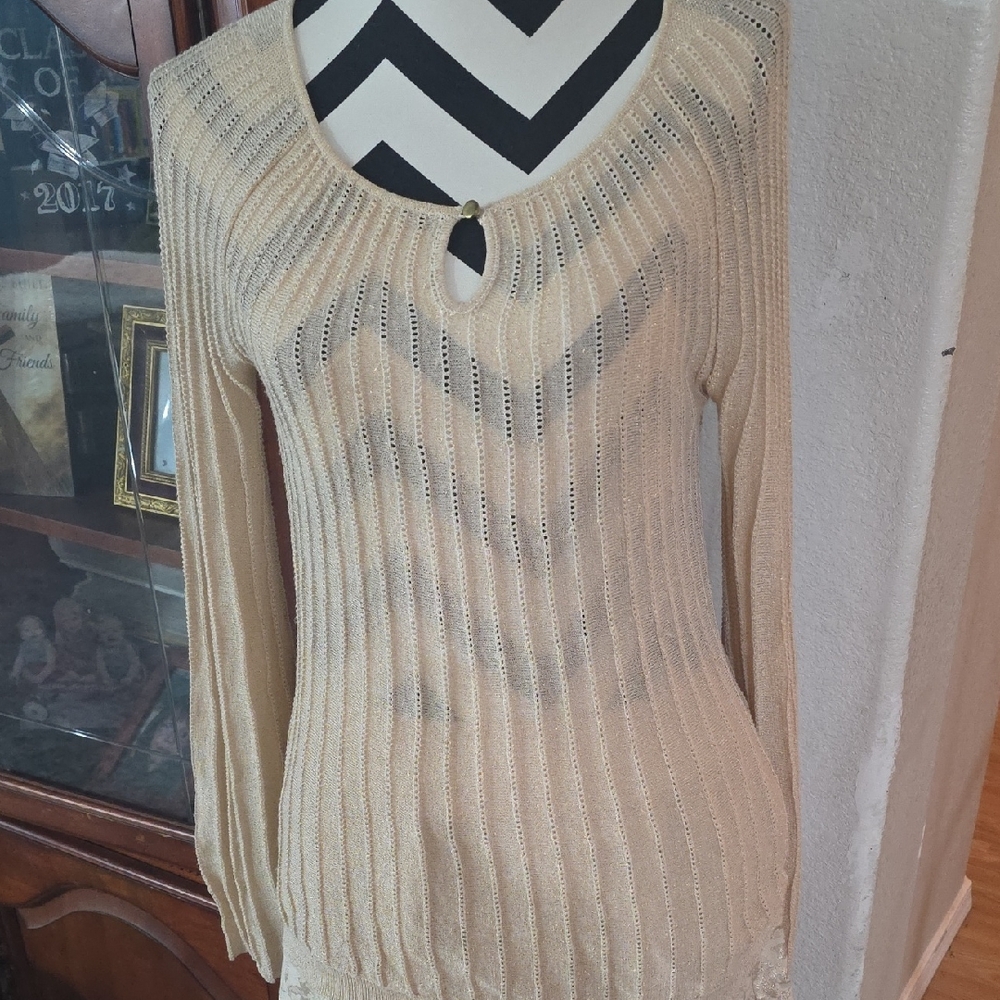 Elegant Cream And GOLD Sweater for Women